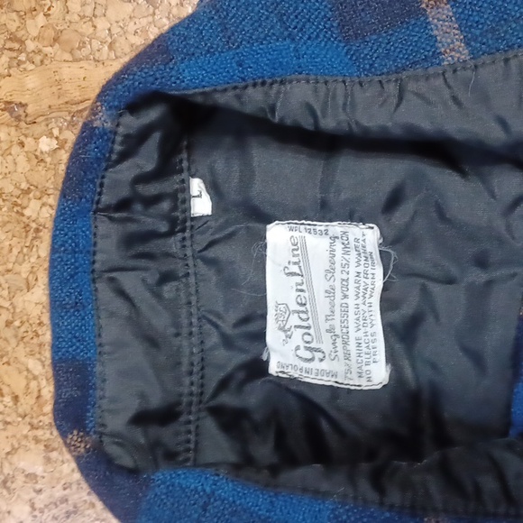 Golden Line Vintage Plaid Wool Blend Shirt Men's L Made in Poland - Picture 2 of 5